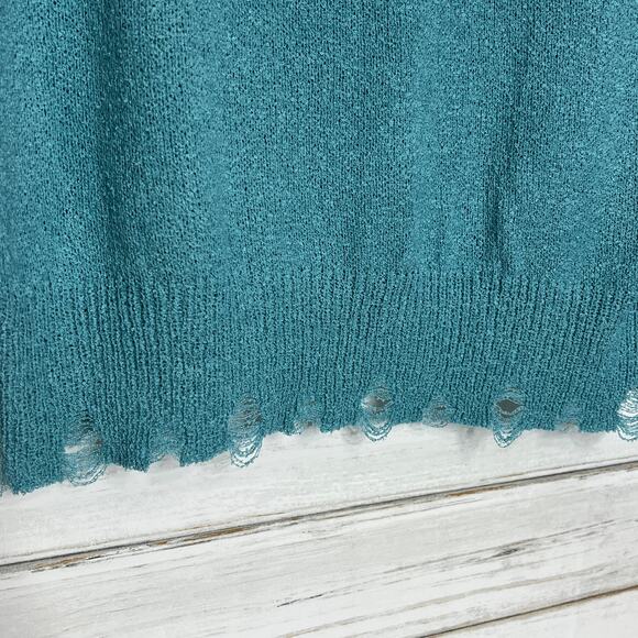 Easel Smiley Lightning Bolt Blue Sweater Women’s Small Lightweight Knit - Picture 10 of 10